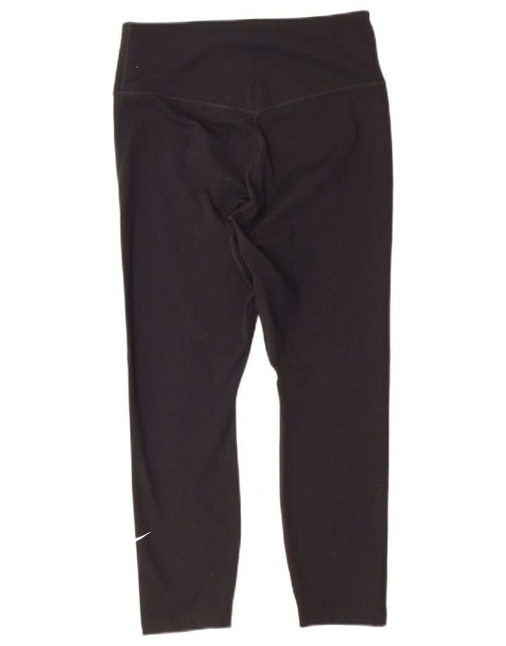 Damskie legginsy NIKE Dri Fit Capri UK 8, małe, czarne, poliestrowe