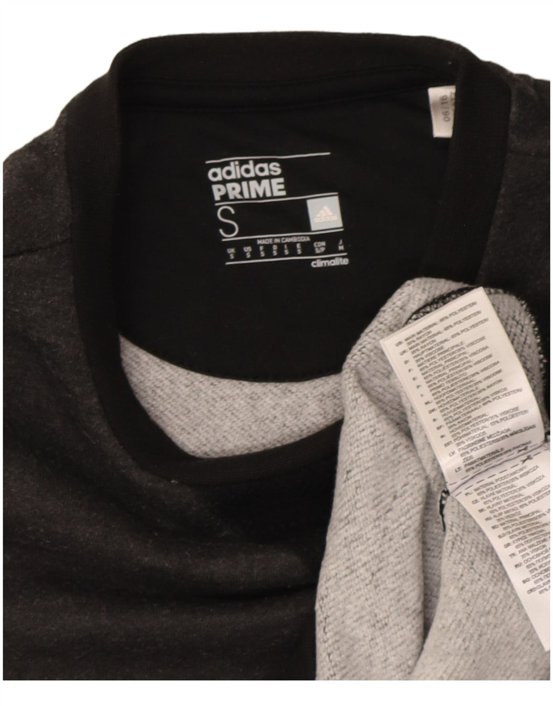Adidas Męska bluza Climalite Graphic Jumper, mała, szara, z blokami kolorów