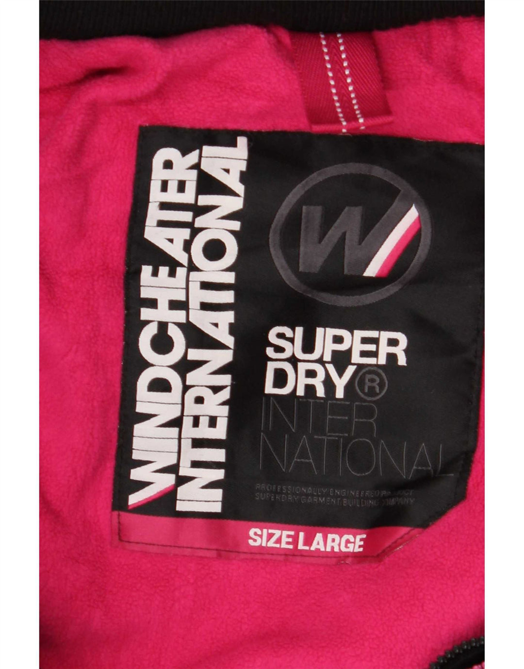 Damska wiatrówka Superdry Graphic UK 16, duża czarna