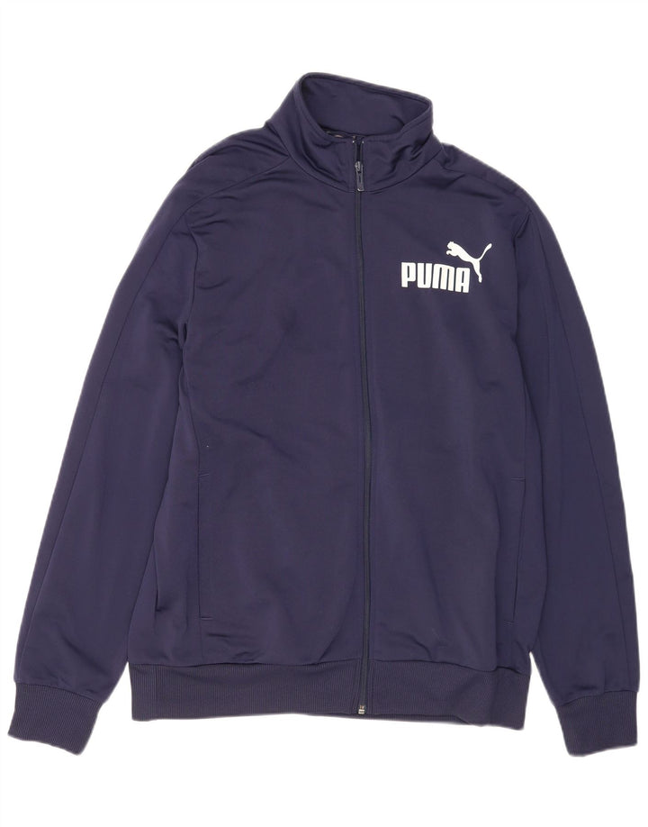 Męska kurtka dresowa PUMA z grafiką, duża, granatowa, poliester