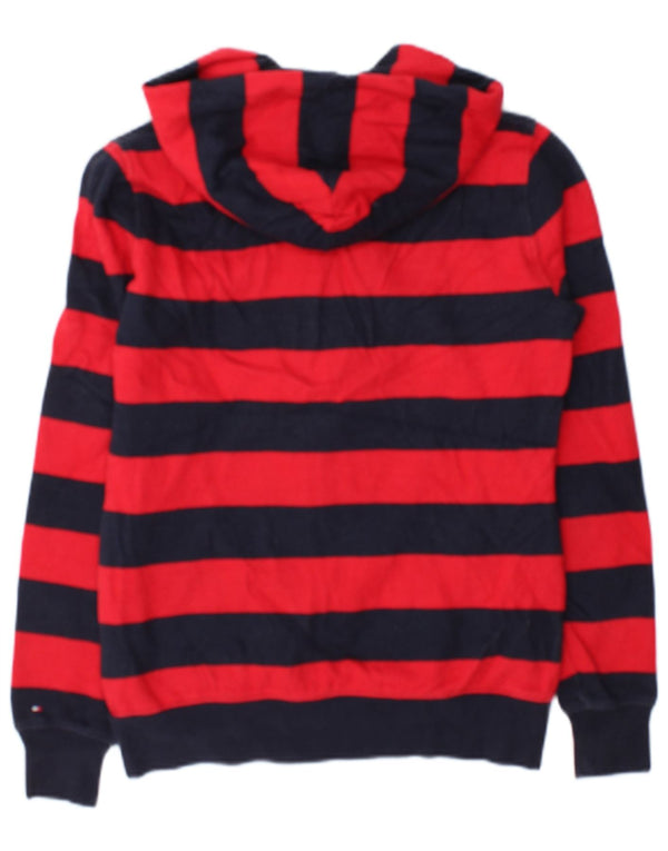 Damski sweter z kapturem i zamkiem Tommy Hilfiger UK 10 Small Red Striped Cotton