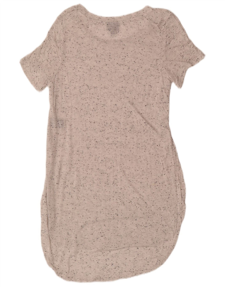 Damska sukienka t-shirtowa MOSSIMO UK 12 Średni biały nakrapiany sztuczny jedwab