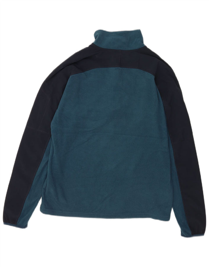 Męski sweter polarowy The North Face z zamkiem błyskawicznym i małym niebieskim poliestrem w blokach kolorów
