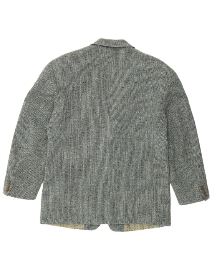 Męska marynarka zapinana na 2 guziki HUGO BOSS IT 52 XL Niebieska nowa wełna w jodełkę