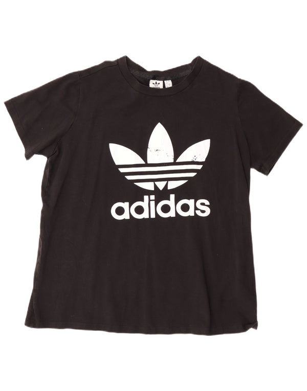 Damska koszulka z grafiką Adidas Top UK 20/22 XL Czarna bawełna