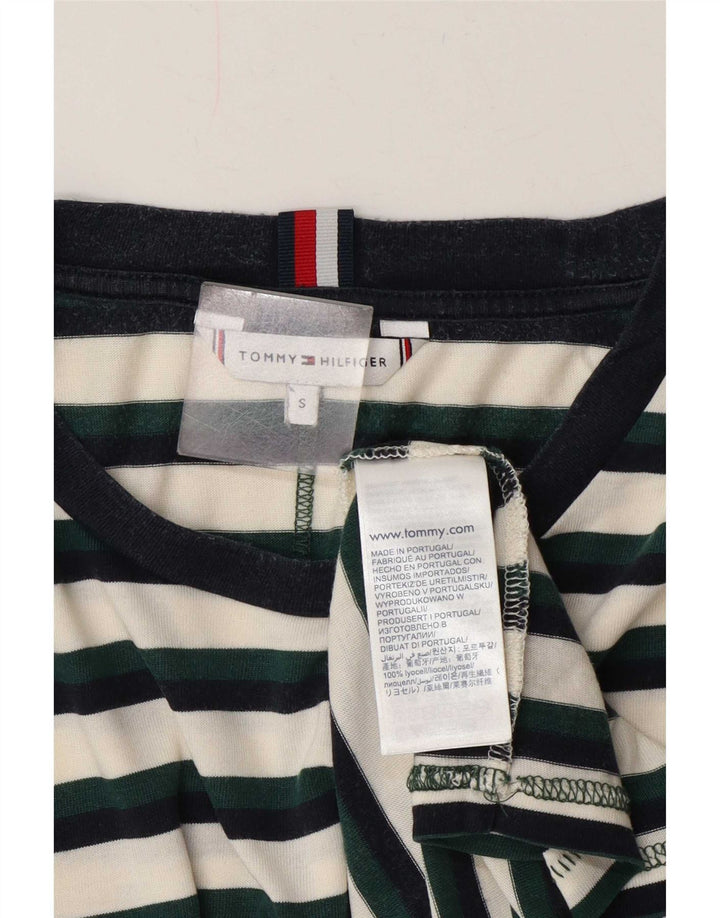 Męski top Tommy Hilfiger z długim rękawem i małym zielonym lyocellem w paski
