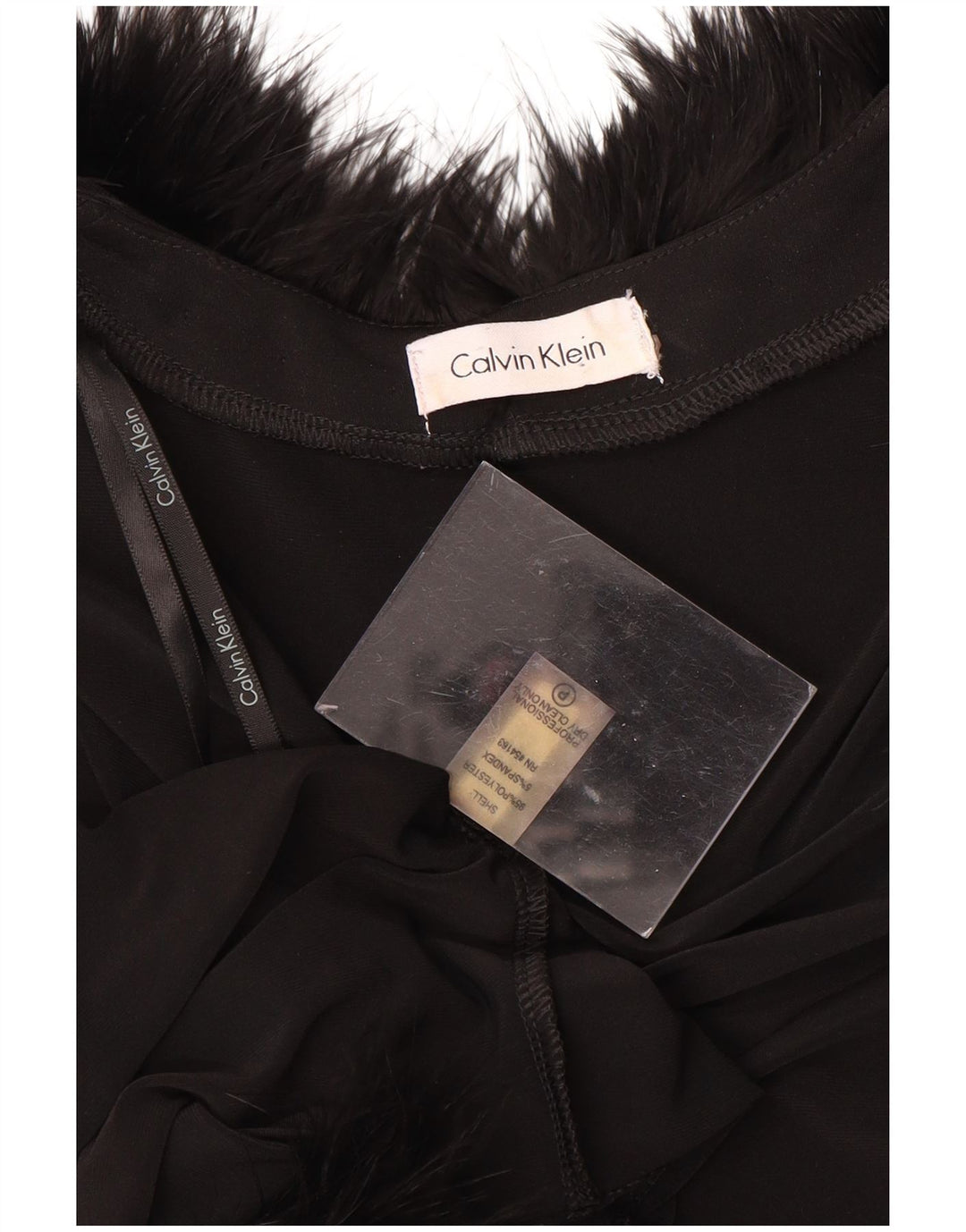 CALVIN KLEIN Bolero damskie z rękawem 3/4, UK 14, duże, czarne, poliestrowe