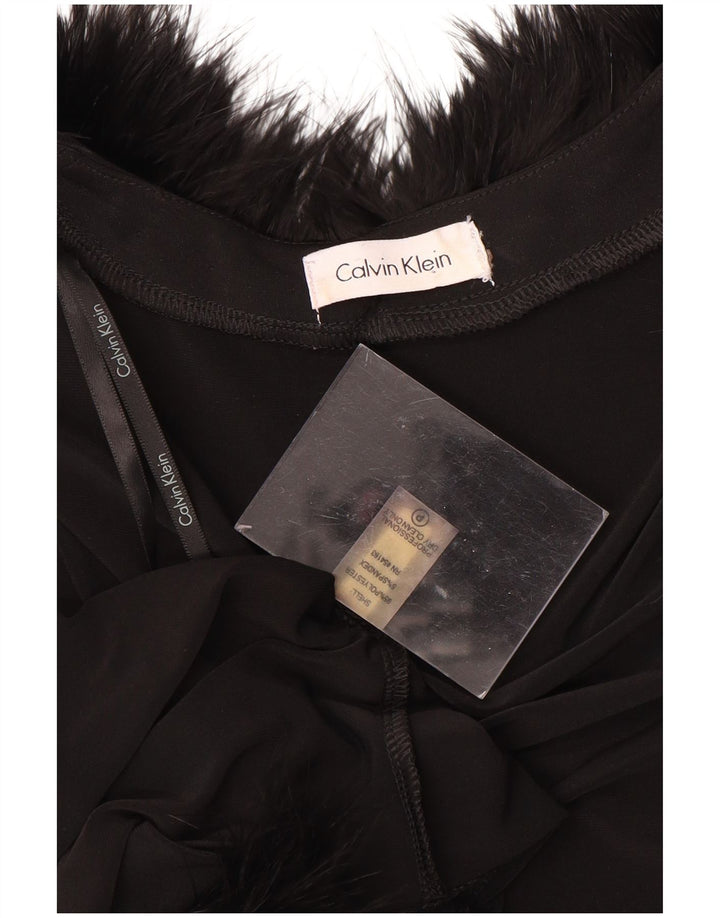 CALVIN KLEIN Bolero damskie z rękawem 3/4, UK 14, duże, czarne, poliestrowe