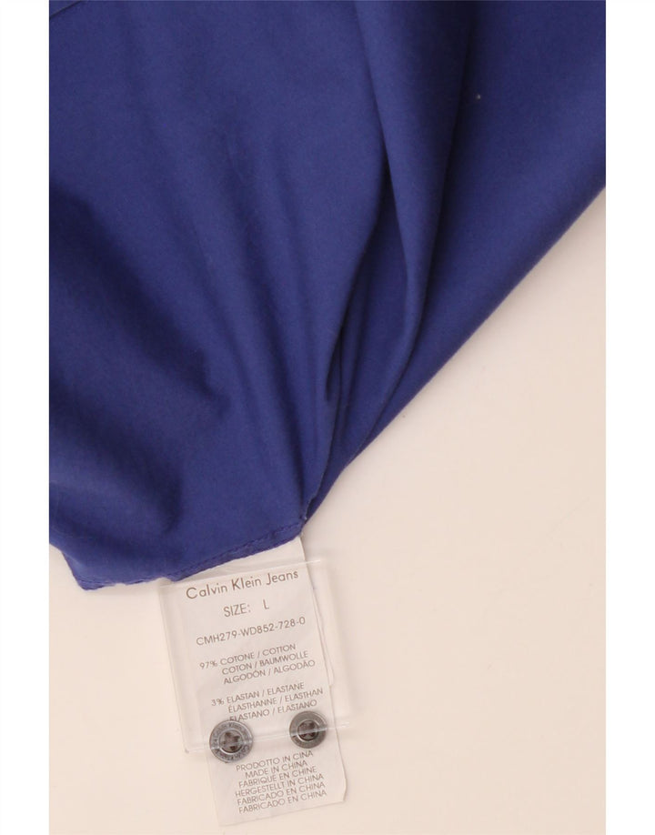 CALVIN KLEIN JEANS Mens Shirt Large Blue Cotton Vintage Calvin Klein Jeans and Second-Hand Calvin Klein Jeans from Messina Hembry 