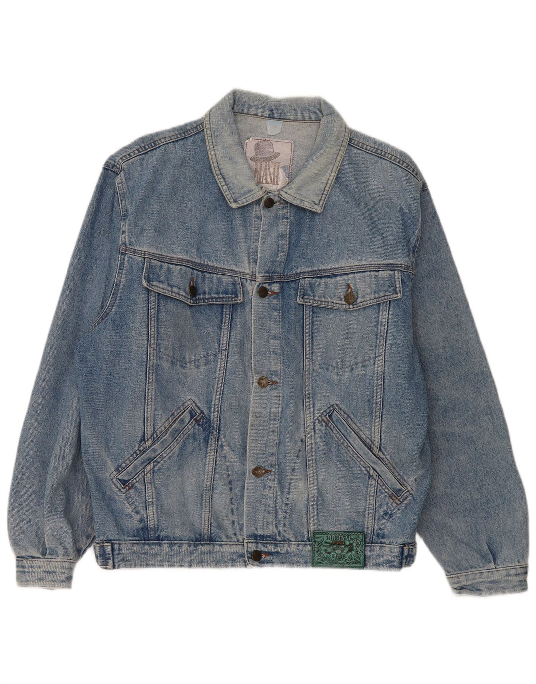 MASH Mens Denim Jacket UK 40 Large Blue Cotton