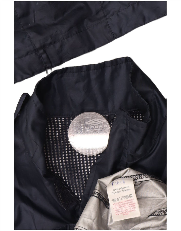 UMBRO Chłopięca kurtka przeciwdeszczowa z kapturem, 7-8 lat, granatowa, poliester