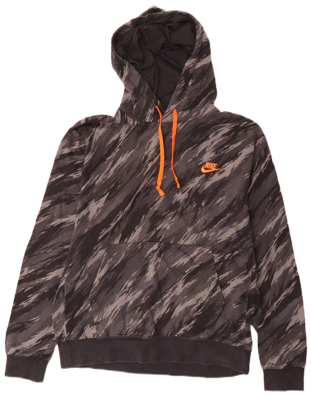 Męski sweter z kapturem Nike, średnioszary, bawełniany kamuflaż