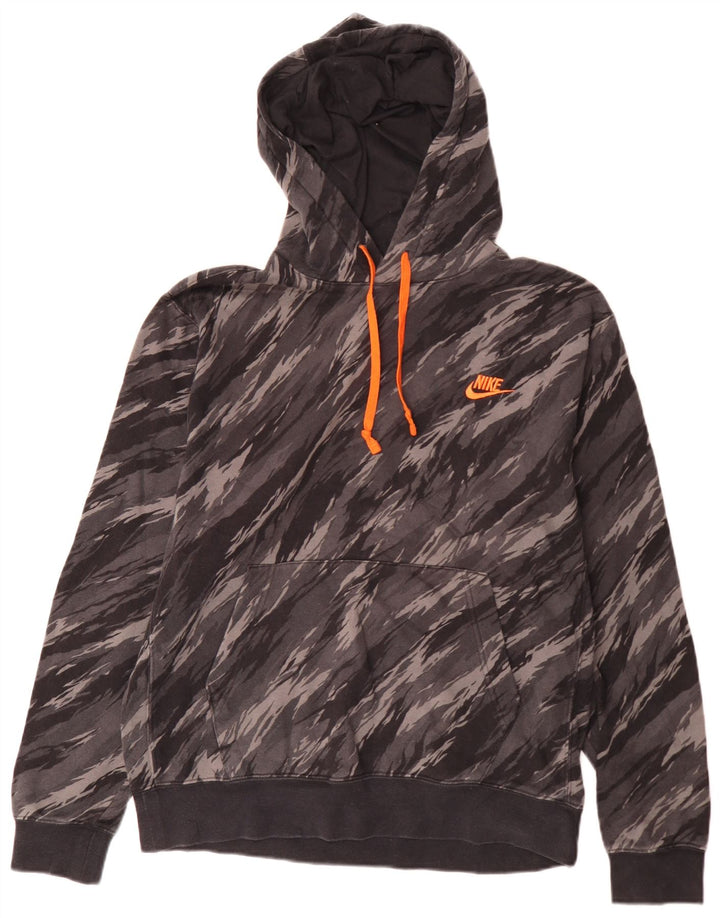 Męski sweter z kapturem Nike, średnioszary, bawełniany kamuflaż