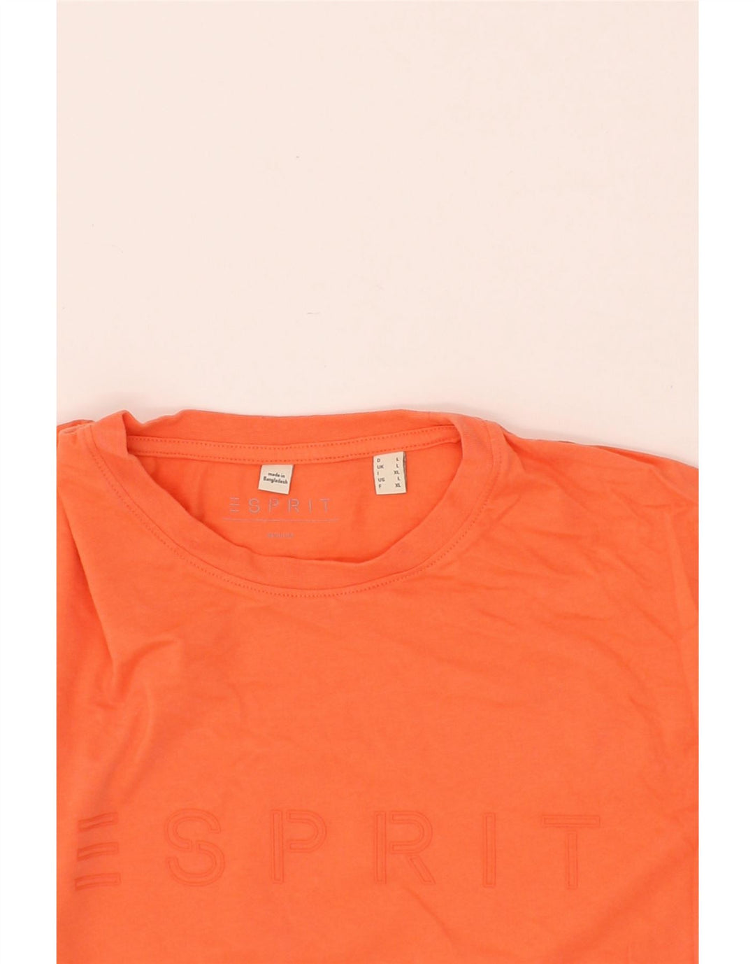 ESPRIT Mens Graphic T-Shirt Top Large Orange Cotton Vintage Esprit and Second-Hand Esprit from Messina Hembry 