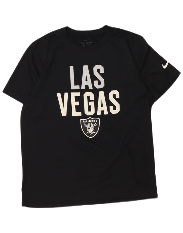 NIKE Mens Las Vegas Raiders Graphic T-Shirt Top Large Black Polyester