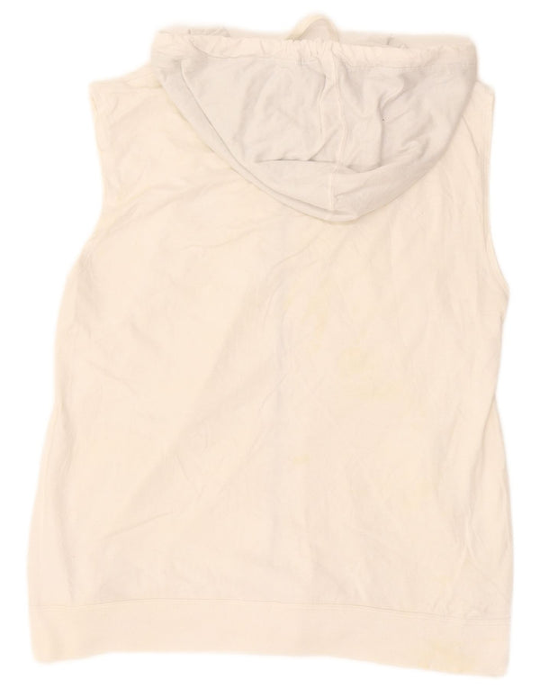 Damski sweter Converse bez rękawów i zapinany na zamek, UK 16, duży, biały, bawełniany