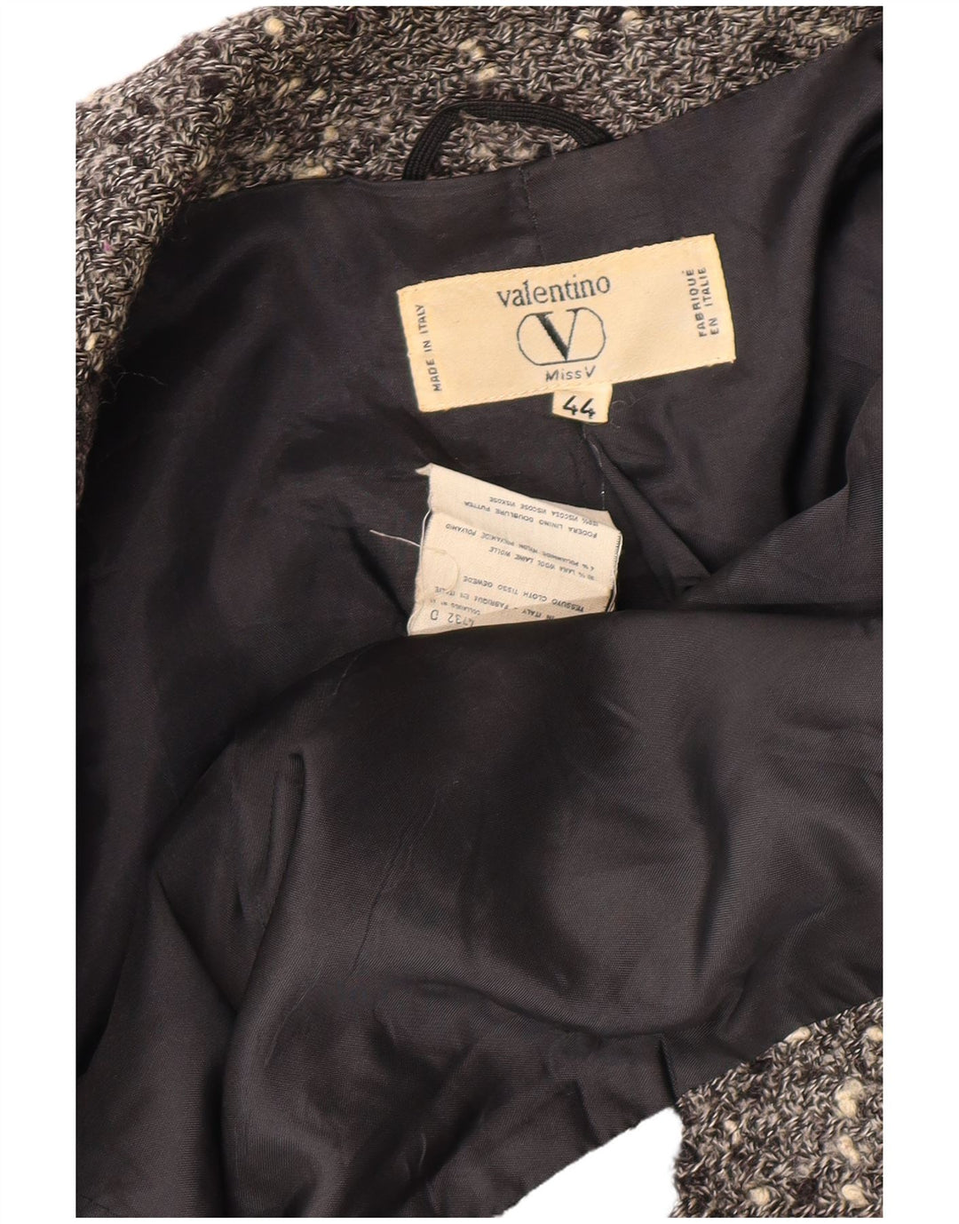 Damska marynarka dwurzędowa VALENTINO IT 44 Średnioszara nakrapiana