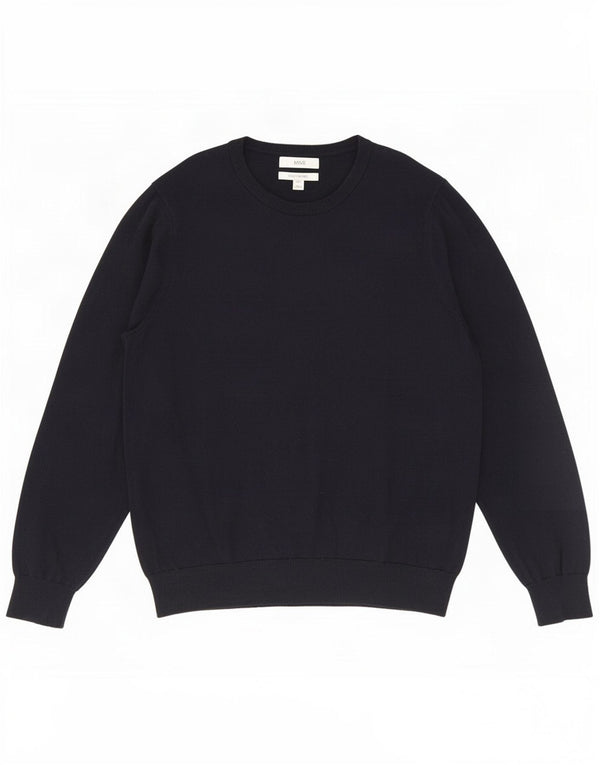 Marks & Spencer Męski sweter z okrągłym dekoltem, 2XL, granatowy, bawełniany