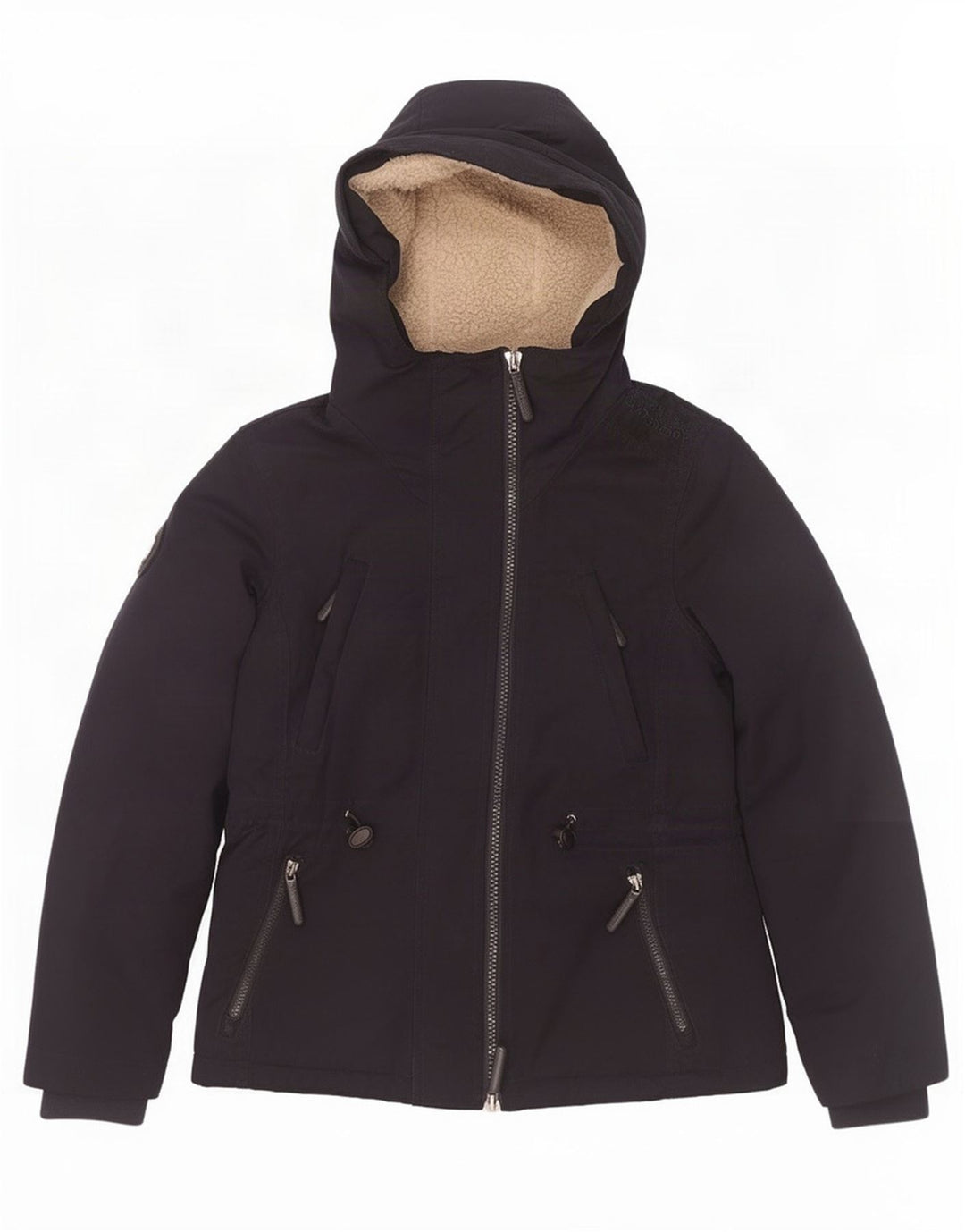 Damska kurtka wiatrówka Superdry Windparka z kapturem UK 14, średni granat