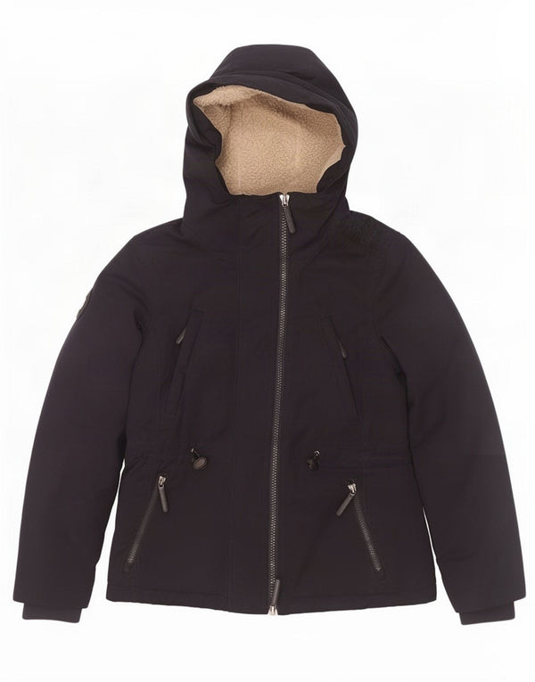 Damska kurtka wiatrówka Superdry Windparka z kapturem UK 14, średni granat