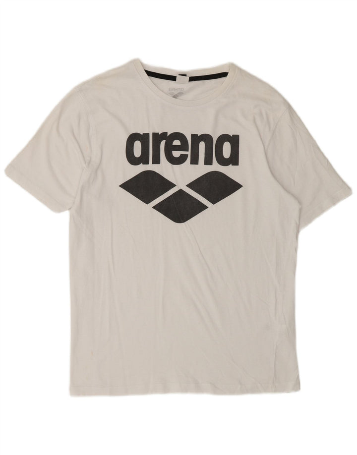 Męska koszulka z grafiką Arena, średnia, biała bawełna