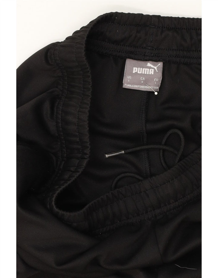 PUMA Womens Tracksuit Trousers UK 14 Large  Black Colourblock Polyester Vintage Puma and Second-Hand Puma from Messina Hembry 
