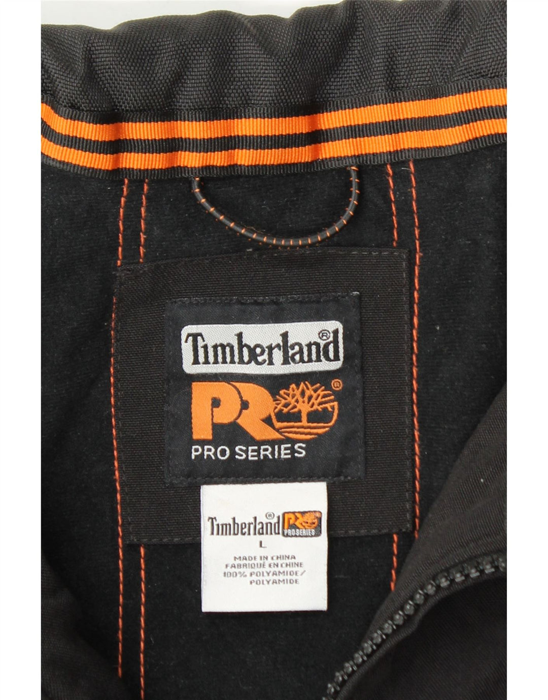 Męska kurtka wiatrówka Timberland UK 40, duży czarny poliester z blokami kolorów