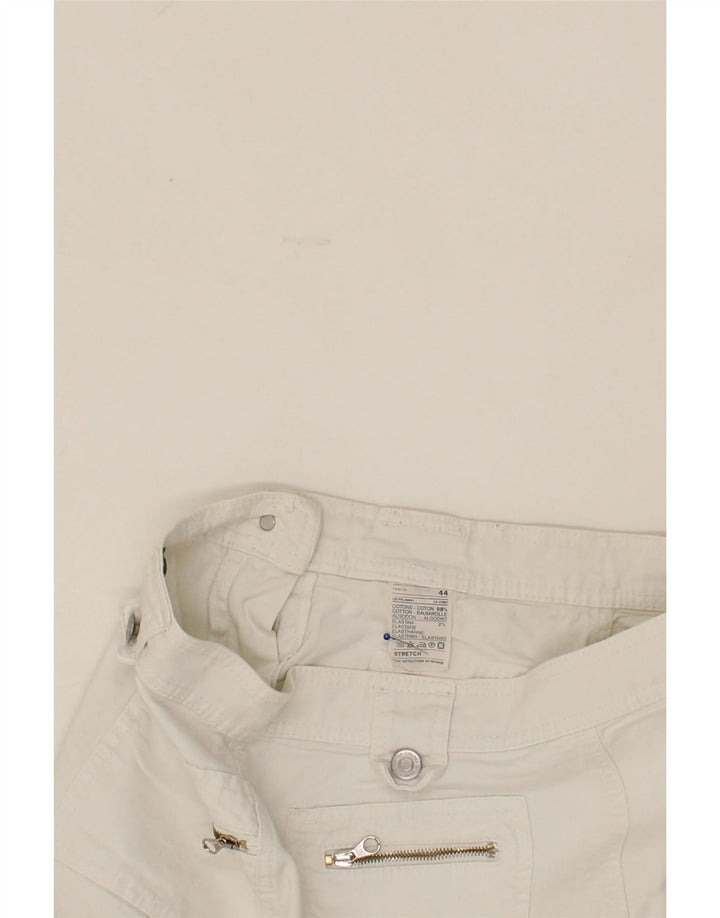 BENETTON Womens Denim Skirt IT 44 Medium W30 White Cotton Vintage Benetton and Second-Hand Benetton from Messina Hembry 