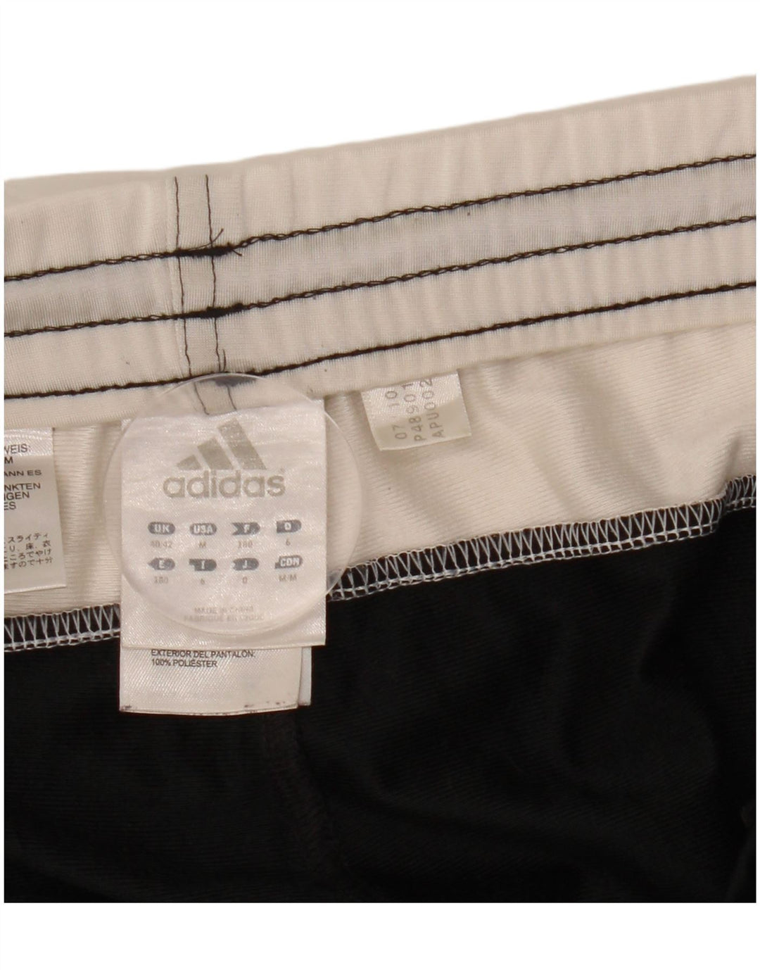 Męskie spodnie dresowe Adidas UK 40/42 Średni czarny poliester z blokami kolorów