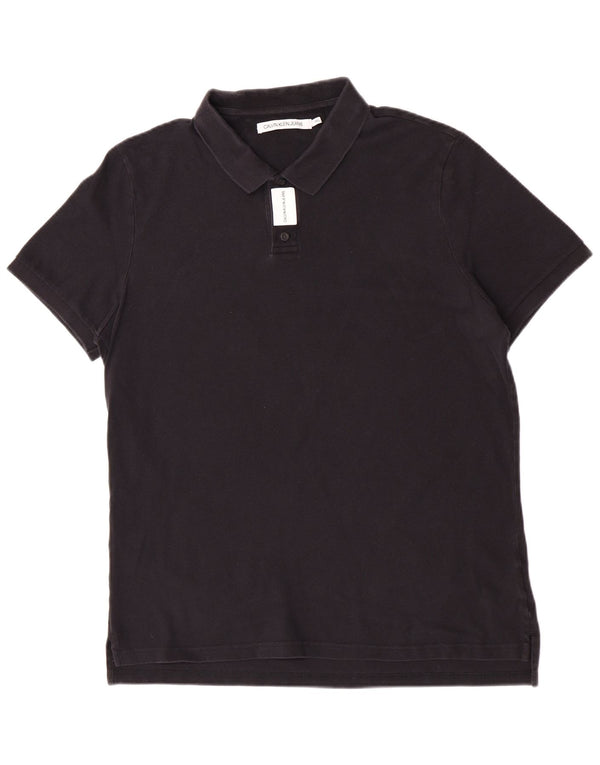 Męska koszulka polo Calvin Klein Jeans, 2XL, czarna, bawełniana