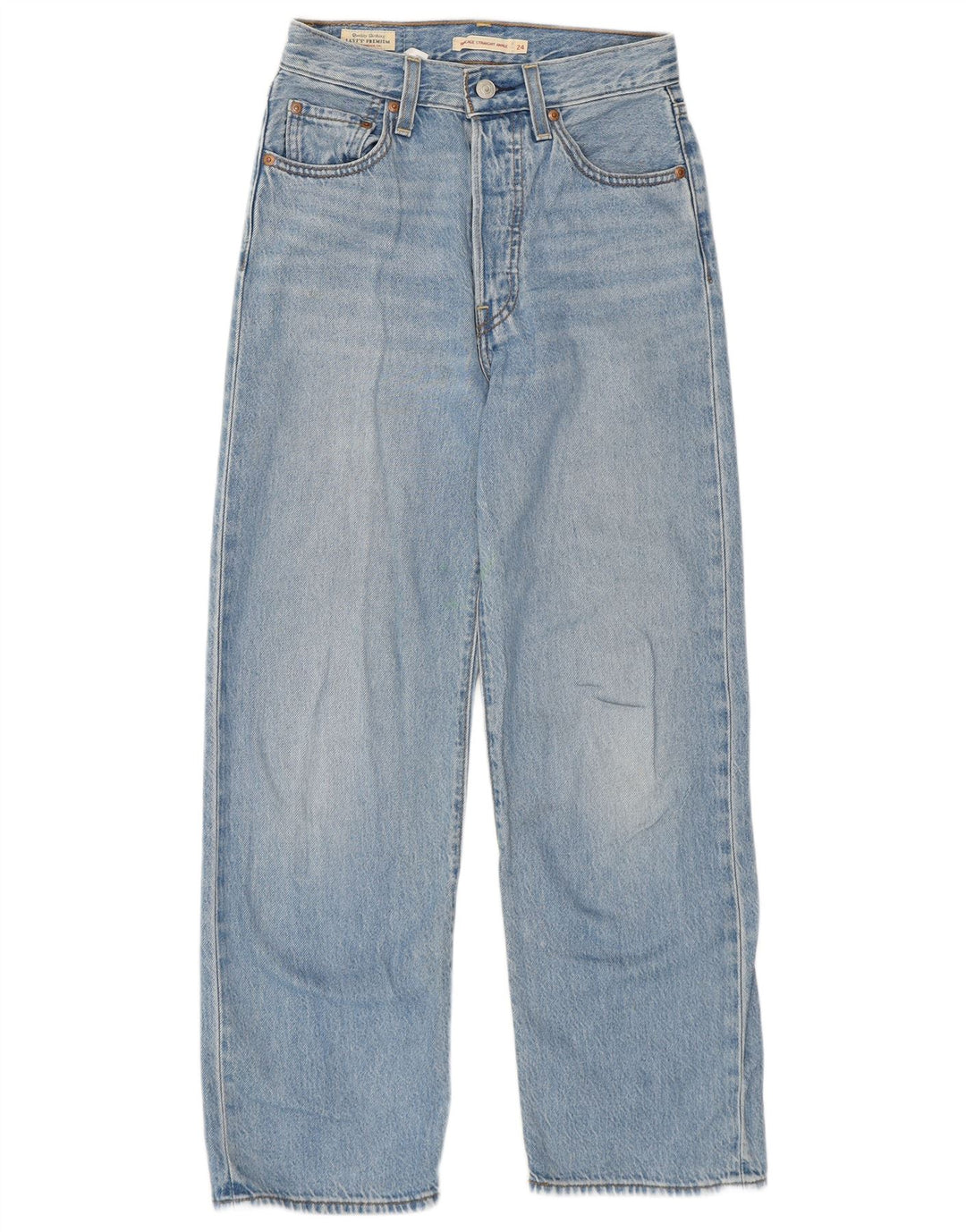 Damskie jeansy Levi's Ribcage Straight W24 L27 Niebieskie bawełniane