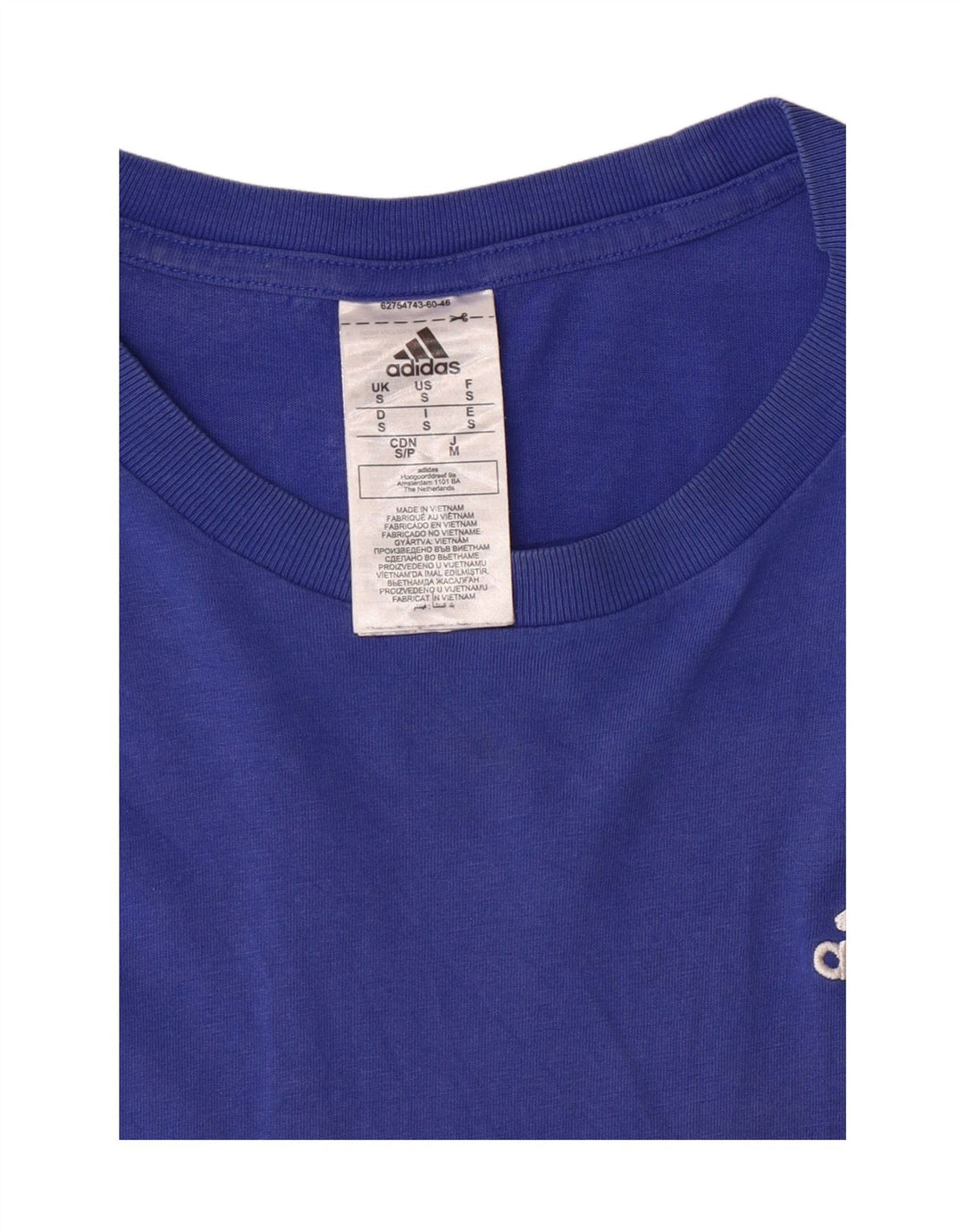 ADIDAS Mens T-Shirt Top Small Blue Cotton Vintage Adidas and Second-Hand Adidas from Messina Hembry 