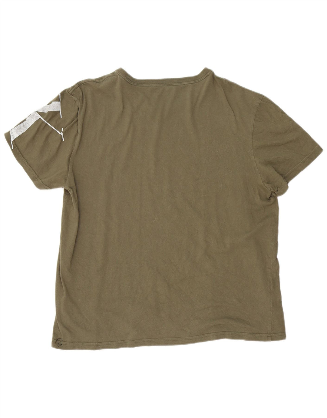 CALVIN KLEIN JEANS Męski T-shirt z grafiką, duży, bawełniany khaki