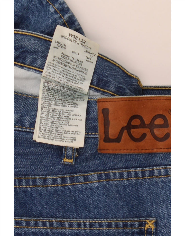Męskie dżinsy Lee Brooklyn Straight W38 L32 Niebieskie bawełniane