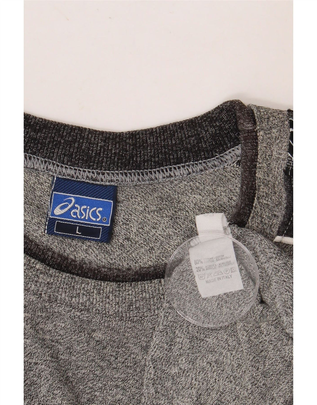 Męski T-shirt z grafiką ASICS, duży, szary, bawełniany blok kolorów