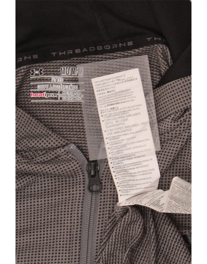 Męski sweter z kapturem i zamkiem UNDER ARMOUR Heat Gear, średnioszary, poliestrowy