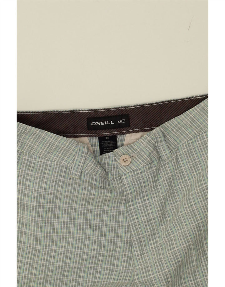 O'NEILL Mens Chino Shorts W28 Small Green Check Polyester Vintage O'Neill and Second-Hand O'Neill from Messina Hembry 