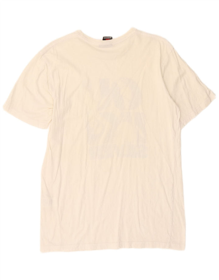 Quiksilver Mens Graphic T-Shirt Top Medium Off White Cotton