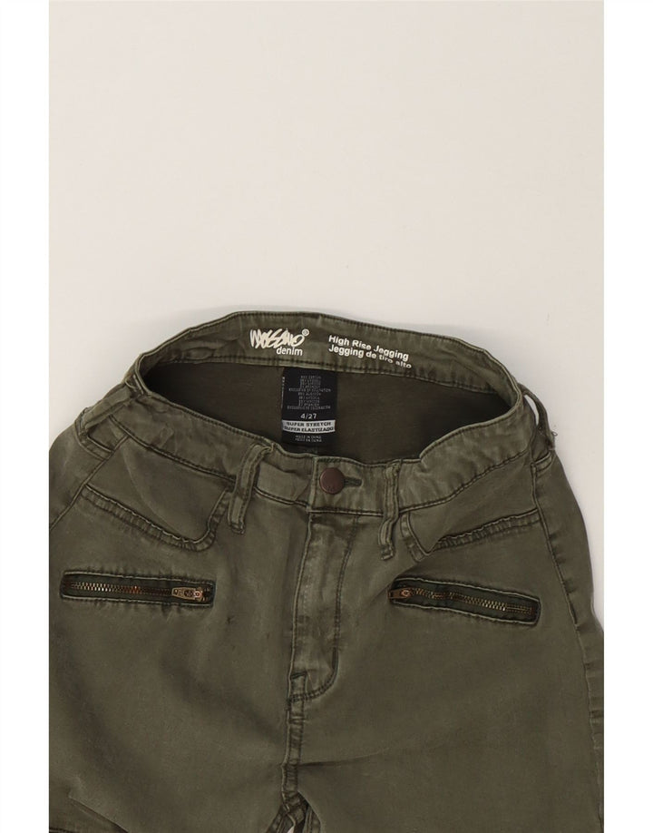 MOSSIMO Womens High Rise Cropped Jeans US 4 Small W27 L27 Khaki Vintage Mossimo and Second-Hand Mossimo from Messina Hembry 