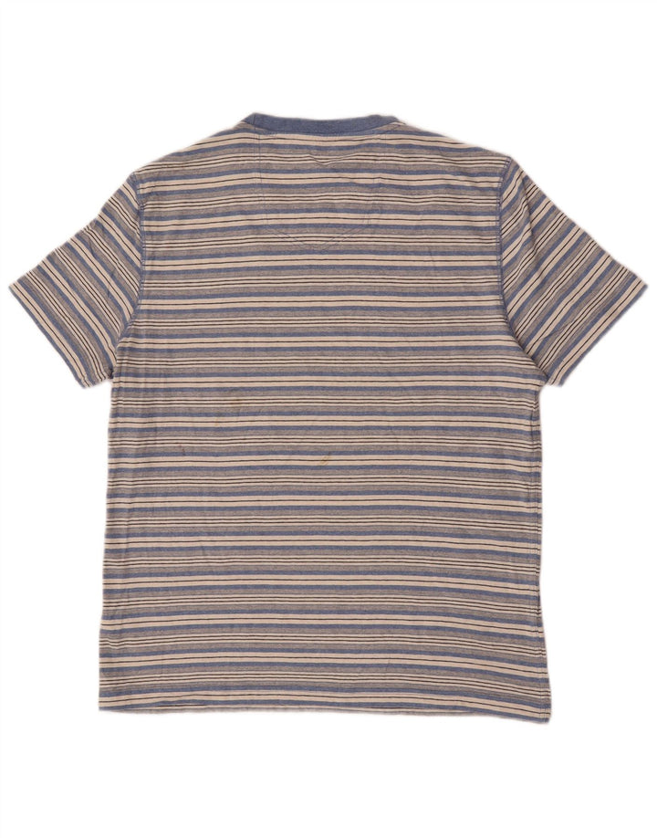 T-shirt męski Fat Face, duży, bawełniany w niebieskie paski