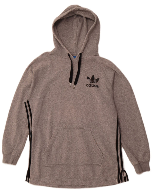 Męski sweter z kapturem ADIDAS, średnioszary, bawełniany w cętki