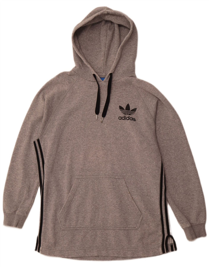 Męski sweter z kapturem ADIDAS, średnioszary, bawełniany w cętki