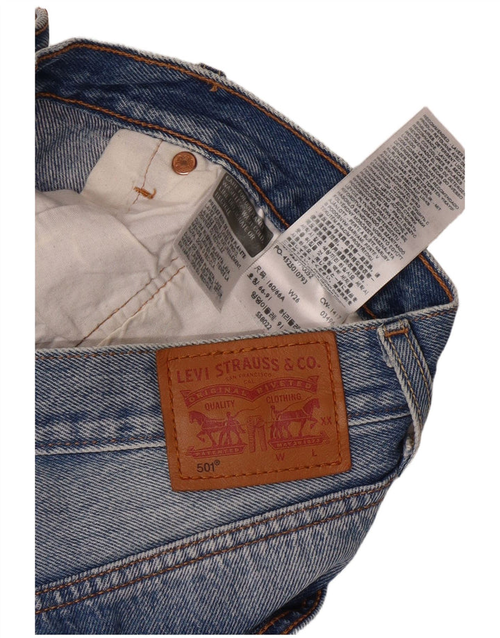 Damskie spodenki jeansowe Levi's 501 w trudnej sytuacji W26 Małe, niebieskie, bawełniane, klasyczne