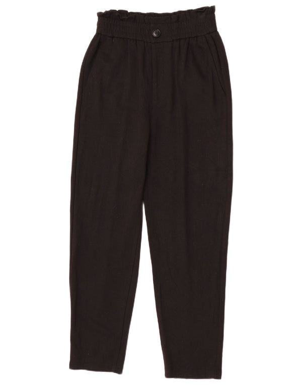 Damskie zwężane spodnie chino z wysokim stanem Zara XS W24 L25 Czarna wiskoza
