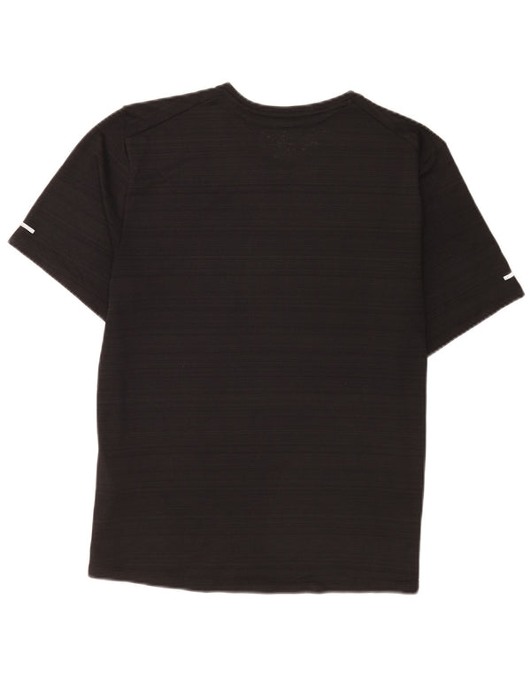 Męski T-shirt Nike Dri Fit Top, średni czarny poliester w prążki