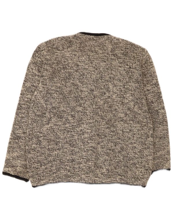 Sweter damski w stylu vintage, brytyjski 16, duży, szary, nakrapiany