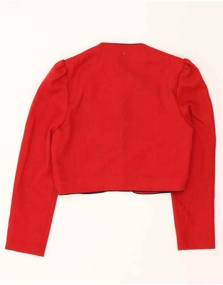 Vintage damski zestaw spódnic zapinanych na 5 guzików, UK 12 Medium W28, czerwony poliester