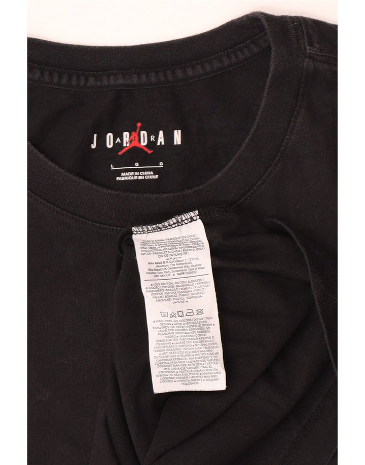 Męski T-shirt z grafiką Jordan, duży, czarny, bawełniany
