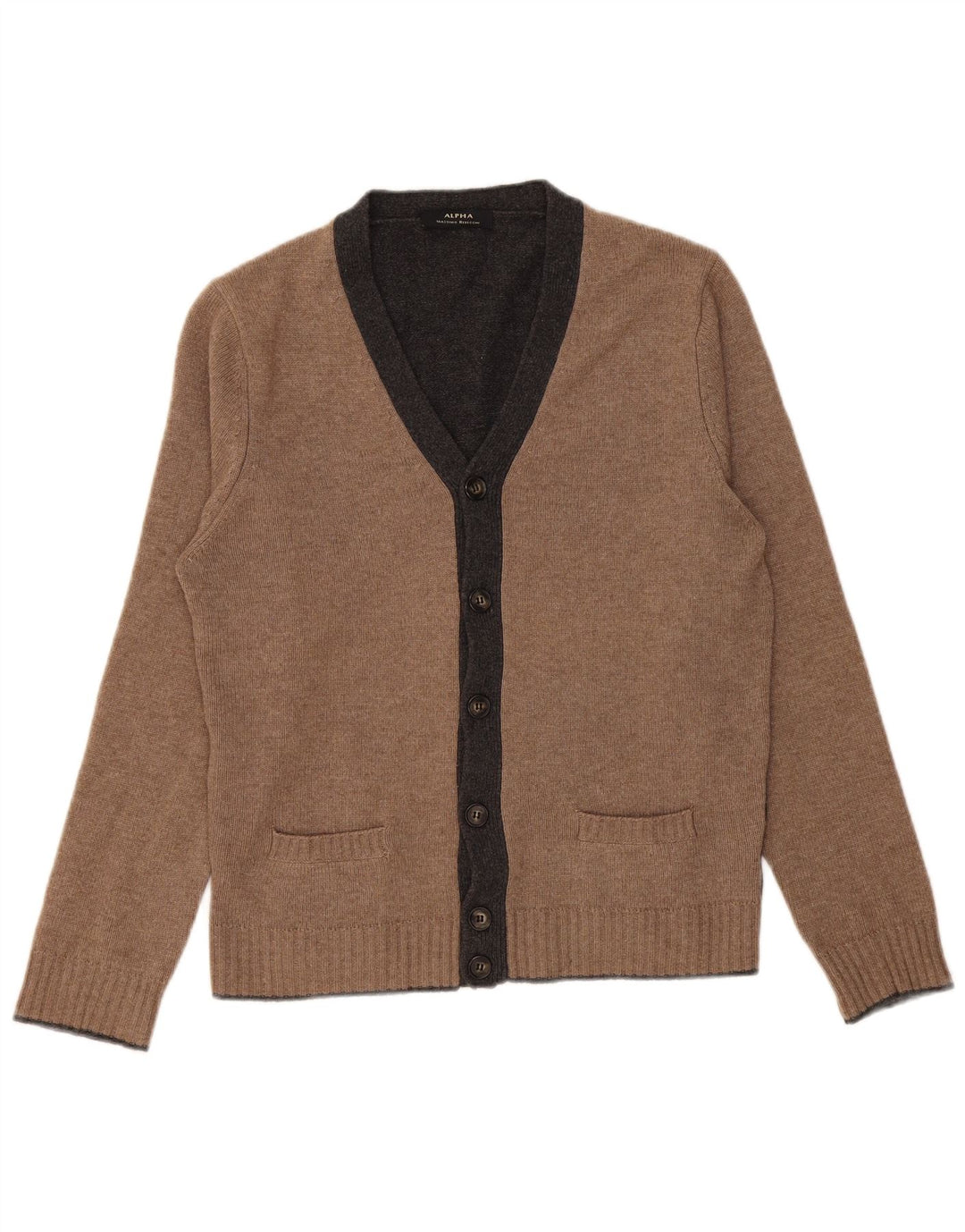 Męski sweter rozpinany Alpha Massimo Rebecchi IT 50 w kolorze średniego brązu