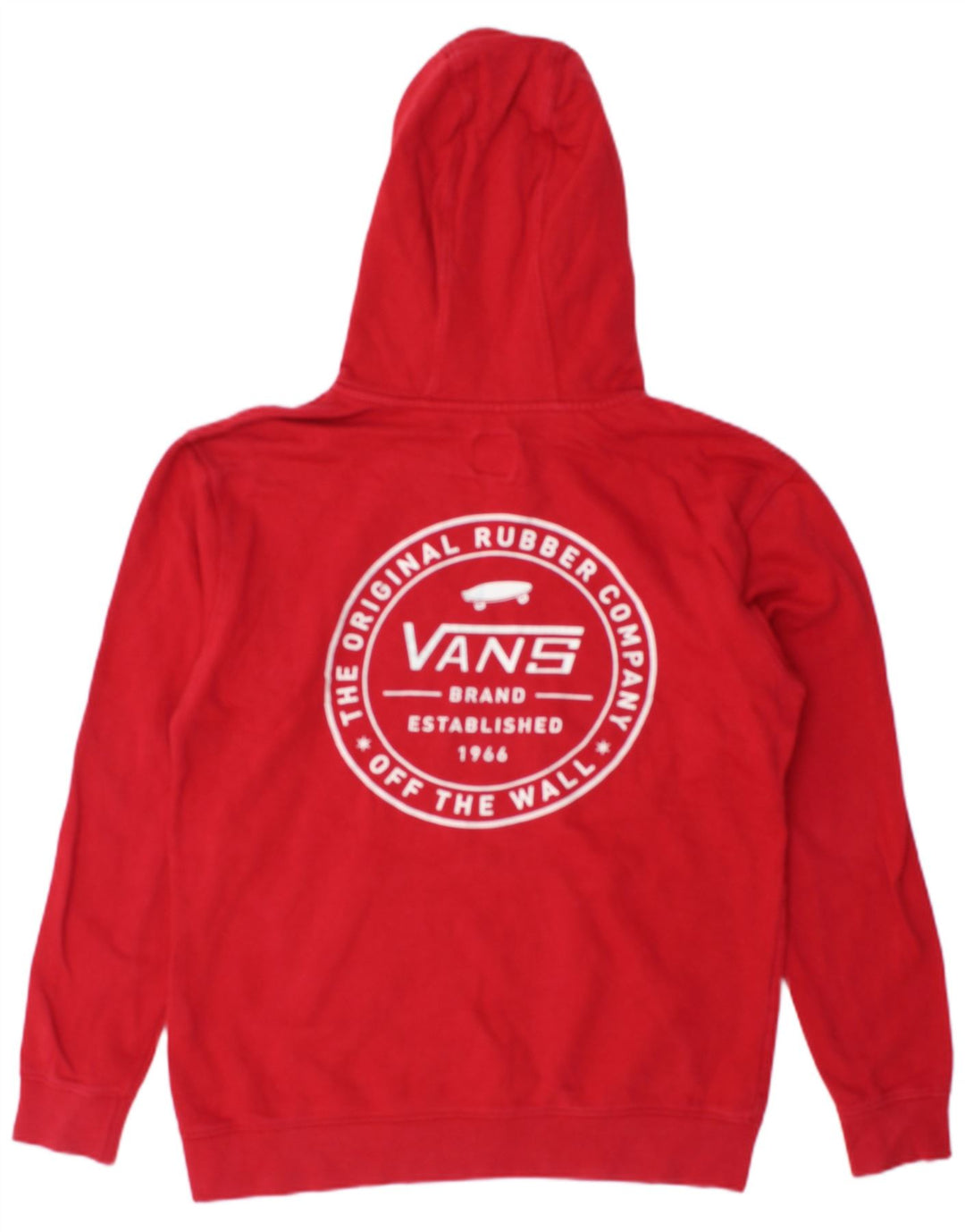 Męski sweter z kapturem i grafiką VANS, mały, czerwony, bawełniany